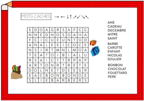 Mots cachés saint nicolas