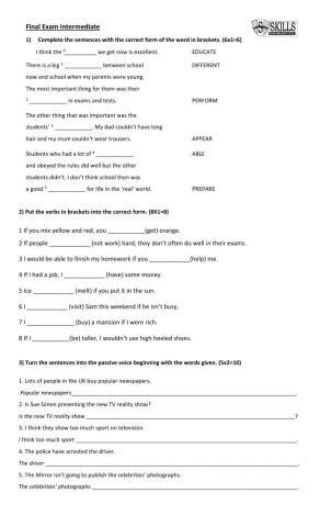 Intermediate final grammar 2