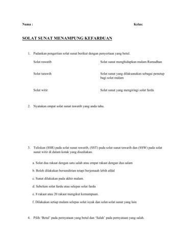 P.Islam : Solat Sunat Menampung Kefarduan