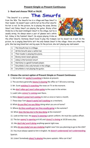 Present Simple vs Present Continuous