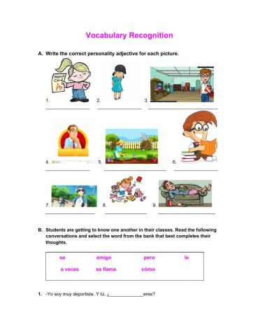 Personality Adjectives