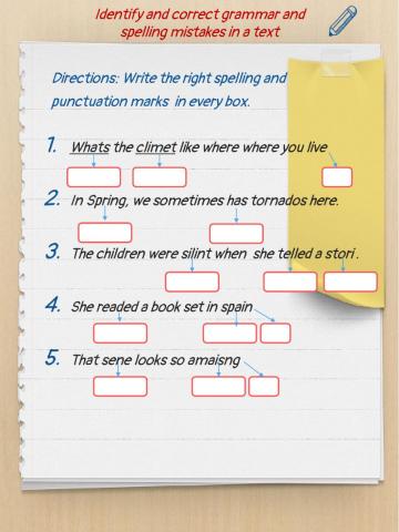 Identify and correct grammar and spelling mistakes (1)