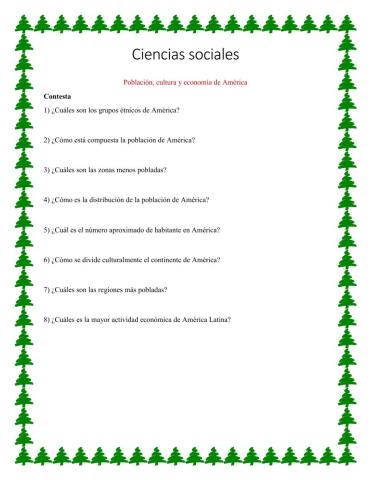 Población, cultura y economía de América