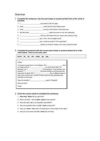 Past simple present perfect