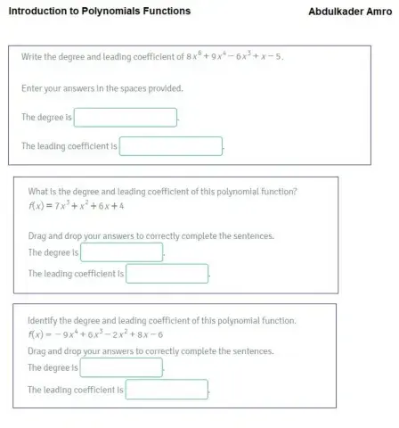 Introduction to Polynomials Functions