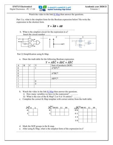 Electronics 1 K-Map