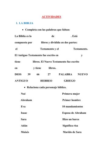 Actividades de evangélica