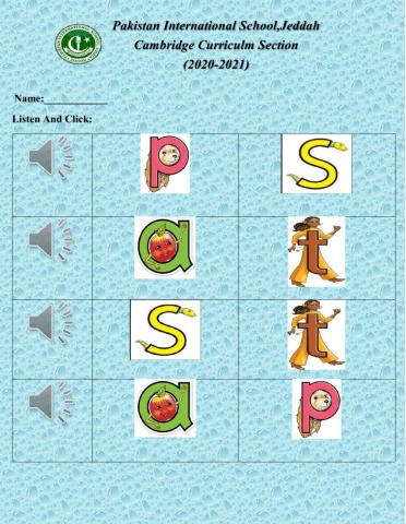 Match the letters to their character