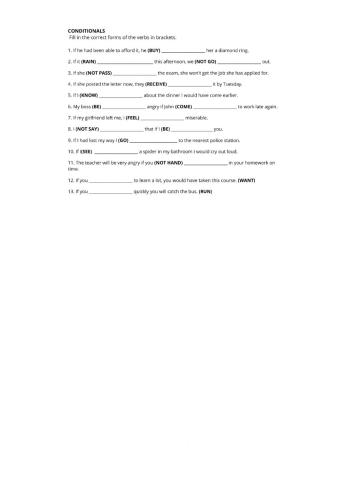 Conditionals (I,II,III)