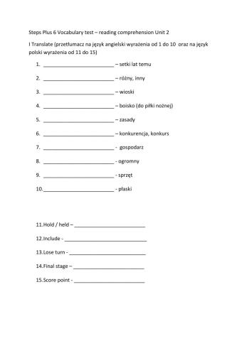 Steps Plus VI Vocabulary