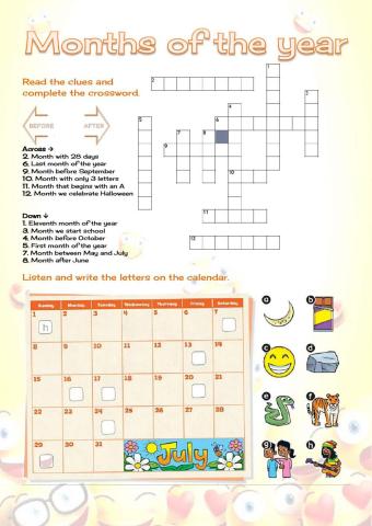 Months and Ordinal numbers