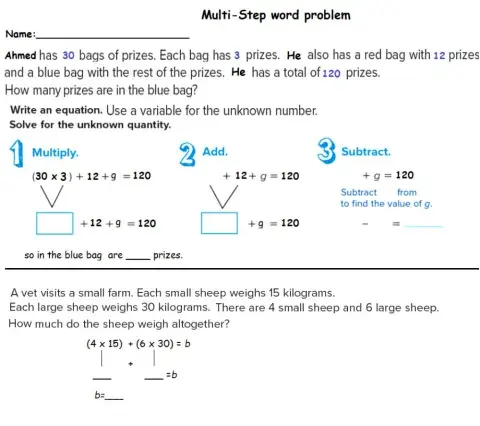Multi-Step Word Problems