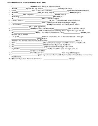 Present vs Past tenses