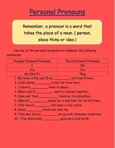 Personal Pronouns