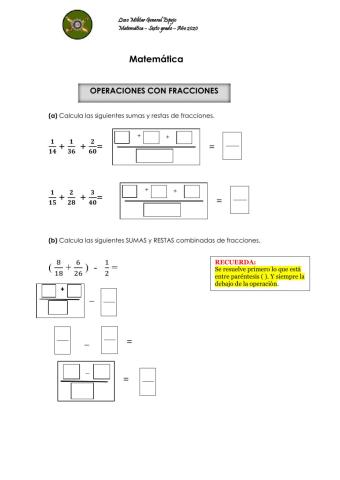 Operaciones (sumas y restas) c-fracciones