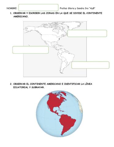 Características físicas de América y Ecuador