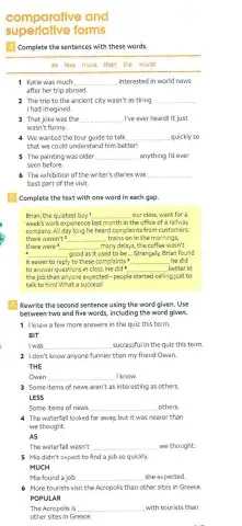 Adjectives and adverbs comparatives, superlatives, equations