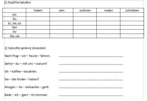 Konjugation, Wortstellung