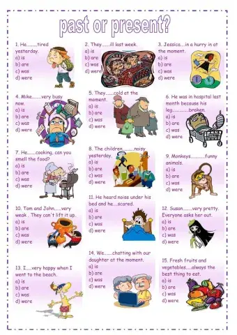 Past simple verb to be was were