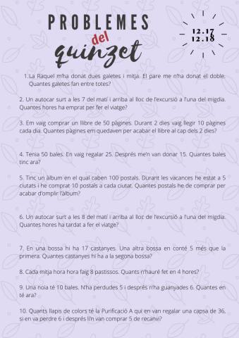 Problemes del quinzet 12.17 i 12.18