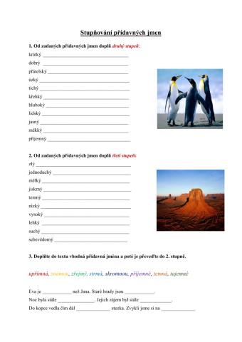 Pracovní list - Přídavná jména