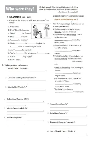 Past simple was were