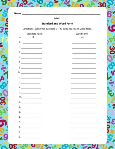 Standard and Word Form