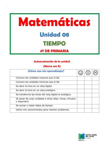 Portada Matemáticas unidad 08