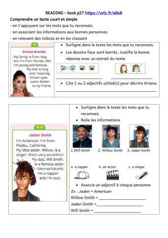 Reading short stars presentations