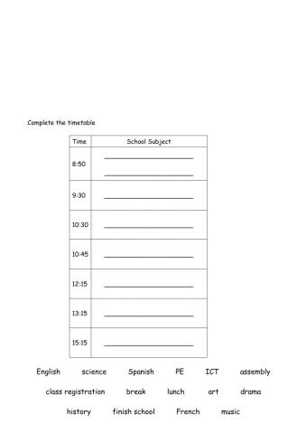 UK Kids - School (Activity 2)