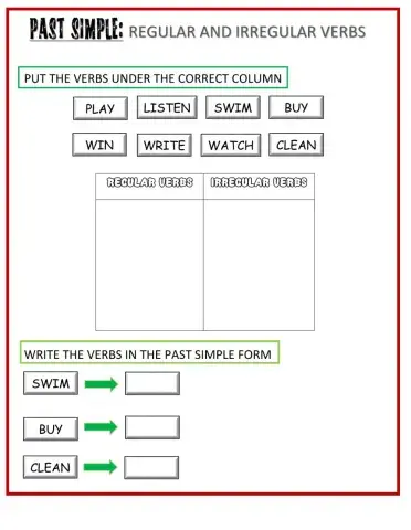 Past simple-regular irregular verbs