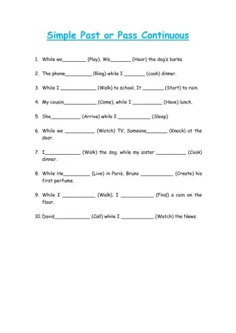 Simple Past and Past Continuous