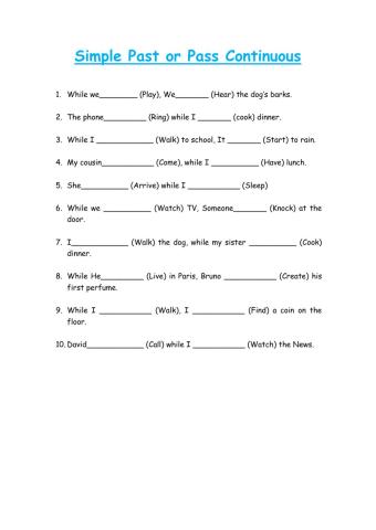 Simple Past and Past Continuous