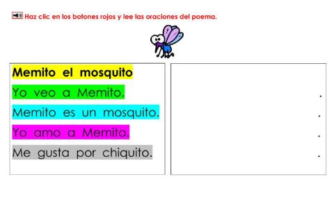 Memito el mosquito: lectura independiente