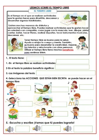 Leemos  sobre el tiempo libre