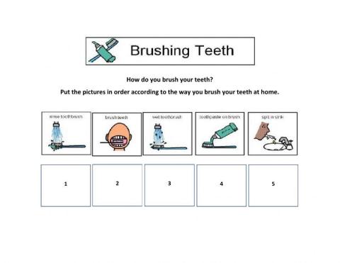Brushing Teeth - sequencing - gr 1