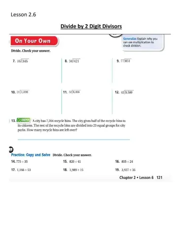 Dividing by 2 Digit divisors