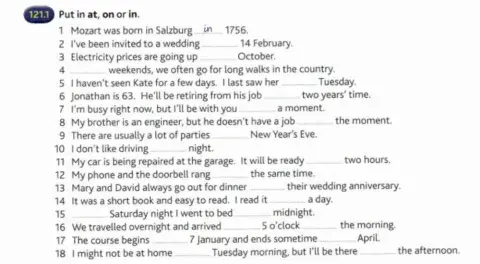 Past Time Expressions