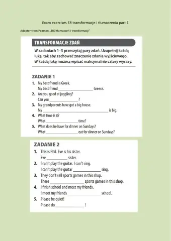 E8 tłumaczenia i transformacje