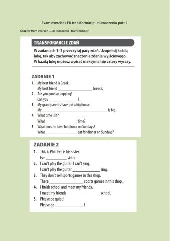 E8 tłumaczenia i transformacje