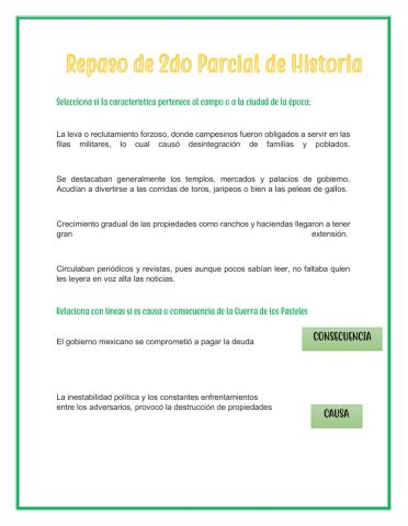 Repaso de Historia 2do parcial trimestre 1
