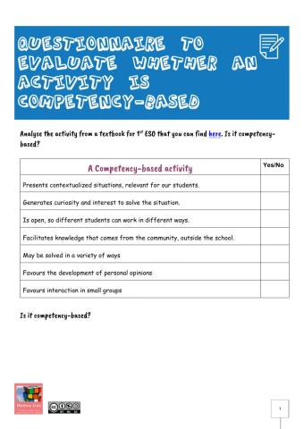 Evaluating competency-based activities