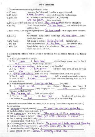 Present Perfect X Simple Past