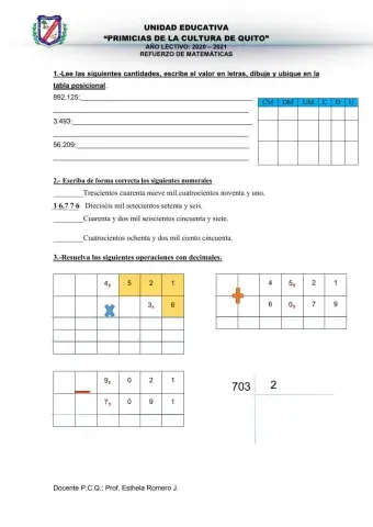 Operaciones con decimales