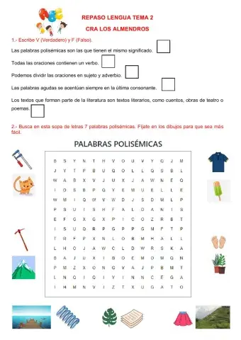 Repaso polisemia, sujeto y predicado