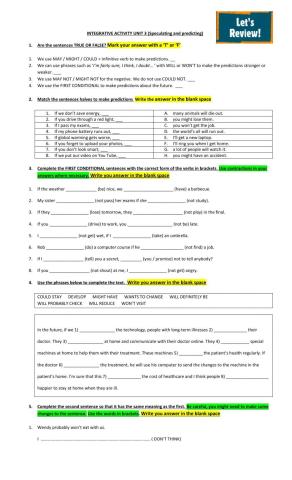 Integrative Work to practice Grammar