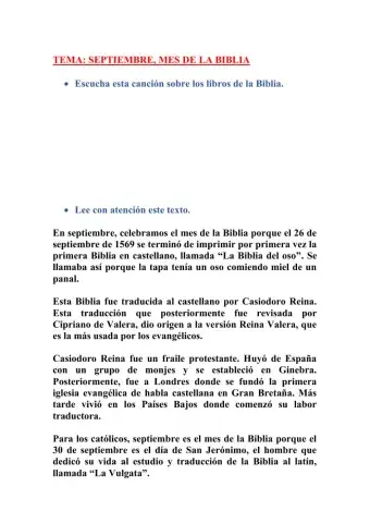 SEPTIEMBRE, MES DE LA BIBLIA