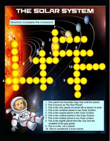 The Solar System - crossword