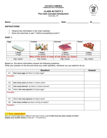 Mole conversions introduction