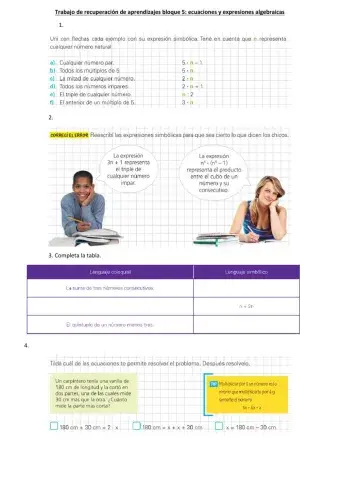Bloque 5: ecuaciones y expresiones algebraicas
